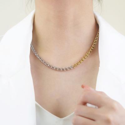 China Fashion Jewelry Chunky Choker Fashion Stainless Steel Gold Silver Color Party Rope Chain Necklace for sale