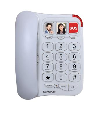 China Function Phone SOS Elder Home / Office / Elder Fixed Landline Speakerphone Attached Phones Big Button Phone With SOS Button for sale