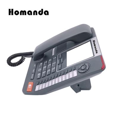 China Cheap Custom Two Way LCD Display Business Phones Loudspeaker Desktop Call ID Phones Large Display Landline Telephone for sale