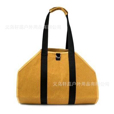 China Factory Wholesale Durable Canvas Folding Firewood Bags Storage High Quality Logging Wood Bag For Garden Work for sale