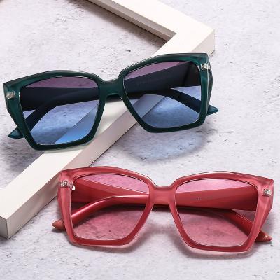 China Fashion Sunglasses Shape Cat Eye Ladies Sunglasses Simple Transparent Frame Contrast Sunglasses for sale