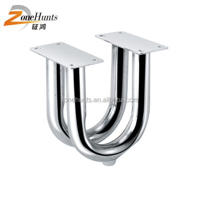 China Premium Metal Sofa Foot U-Shaped Iron Sofa Leg New Design Custom Chrome Modern Metal Furniture U-shape for sale