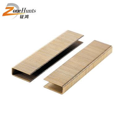 China Chinese Cardboard Brad Zinc Galvanized Nails Air Gun Staple N Series N838 Silver U Shaped Furniture Sofa Staples for sale