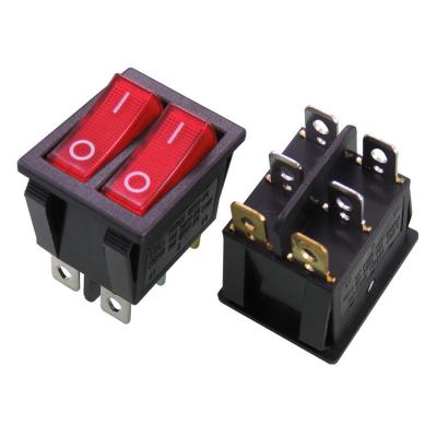 China DPST ON-OFF Twin 6 Foot Boat Shaped Switch Power Supply Switches Rocker KCD6 KCD1 15A 250V for sale