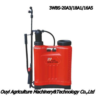 China Agriculture Zhejiang Taizhou Ouyi Manual Plastic Material Knapsack Power Sprayer Mist Duster 3WBS-20A3 for sale