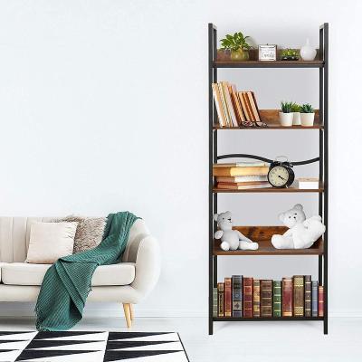 China Environmental Friendly Wooden 5 Tier Shelf Shelves Bookcase Craft Storage Shelf For Living Room And Bedroom Office for sale