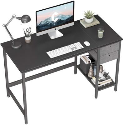 China Adjustable (Height) Computer Home Office Desk With Drawers Small Modern Simple Black 47 Inch Office Study Writing Table PC Desk for sale