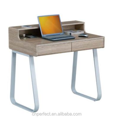 China Simple extendable wooden desk design office computer table desk with 2 drawers for sale