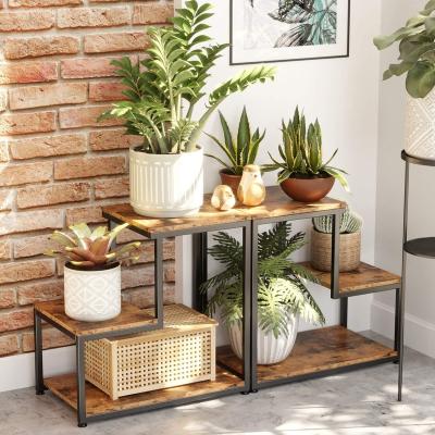 China (Height) 3-Tier Adjustable Bed Side Table Night Stand with Storage Shelf for Living Room with Stable Metal Frame for sale