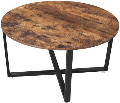 China (Size) Coffee Table Style Adjustable Industrial Cocktail Table, Durable Metal Frame, Easy to Assemble for Living Room, Rustic Brown for sale