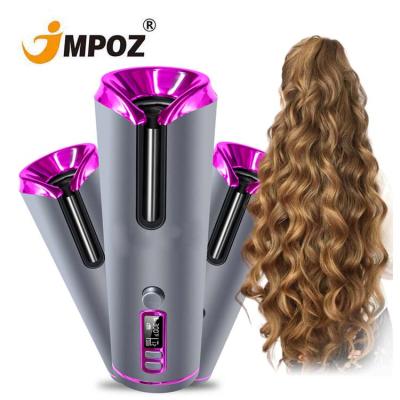 China New Design USB Rechargeable LCD Display Home Use+travel Hot Sale Ceramic Curly For Home Use Cordless Automatic Hair Curler for sale