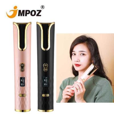 China JmpOZ Outdoor Professional LED Display Timing Cordless Automatic Rotating Hair Curler, Wireless Charging Hair Curler for sale