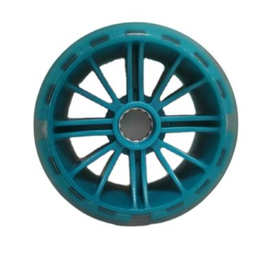 China Fat PU Wheels 120mm*50mm With LED Flash Light PU Toy Wheels For Scooters With Magnet Core And Bearings for sale