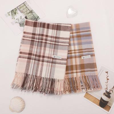 China Long new fashion scarf with thin plaid scarf in autumn and winter for women for sale