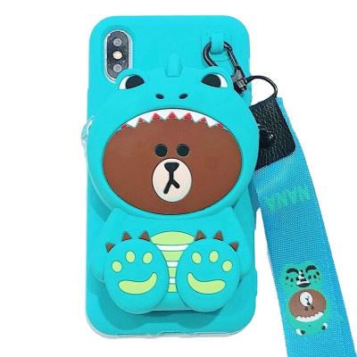 China The Shockproof Coin Purse Fits iPhone 12 Cell Phone Cases 7P Diagonally Across China Female Cartoon Phone Case for sale