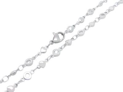 China 4mm Lovely Silver Stainless Steel Chains With Mini Round Circle And Heart for sale