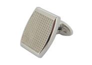 China Handmade Rectangle Stainless Steel Cufflinks in Hammerred Gridding Style for sale