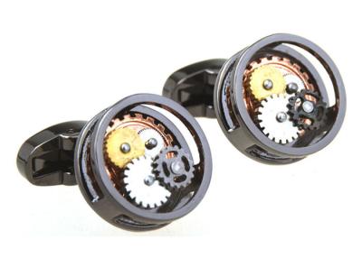 China Mechanical Watch Movement Cufflinks , Mens Personalised Cufflinks Rhodium Plated for sale