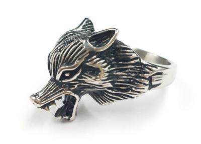 China 316L Stainless Steel Fashion Rings Punk Fox Animal Shape Unique Design for sale