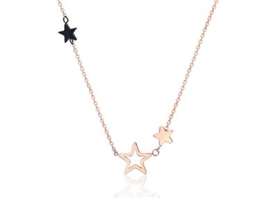 China Spot Simple Titanium Steel Female Temperament Clavicle Chain Rose Gold Five-pointed Star Necklace for sale