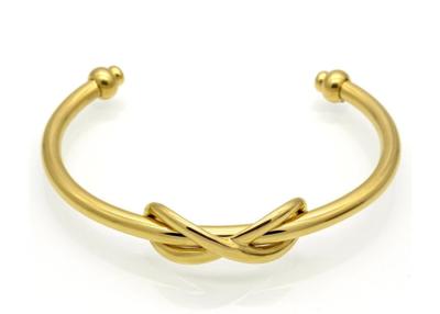 China Customized High Polished Fashion Stainless Steel Gold Eight Cuff Bracelet for sale