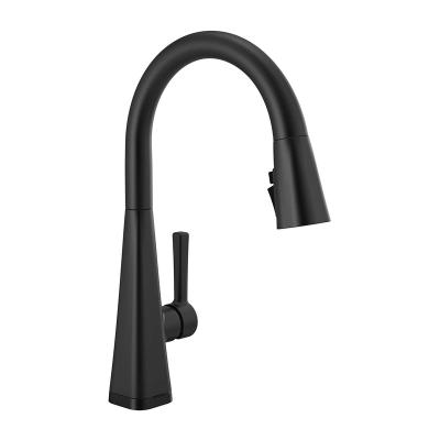 China Matte Black Kitchen Faucet Touch Touch2O Technology Thermostatic Faucets Black Kitchen Faucet With Pull Down Sprayer for sale