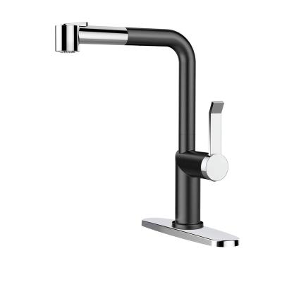 China Pull Out Spray Modern Faucet With Pull Out Sprayer Matte Black And Brushed Nickel Sink Kitchen Faucet for sale