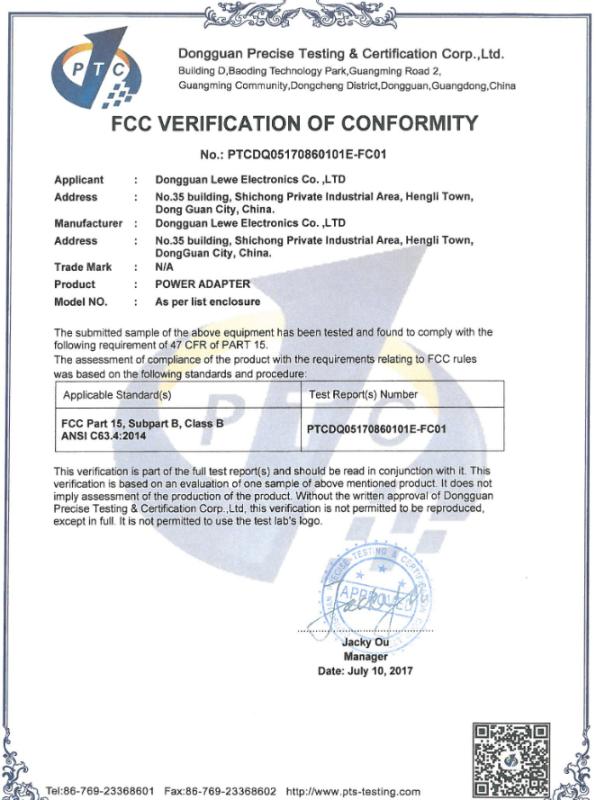 FCC - Dongguan Tenway Power Co., Ltd.