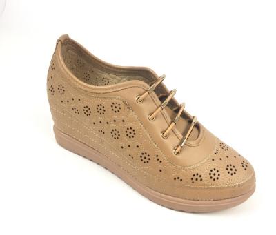 China Fashion Round Laser Stitching Oxford Shoes Invisible High Heels Sports Shoes Ladies for sale