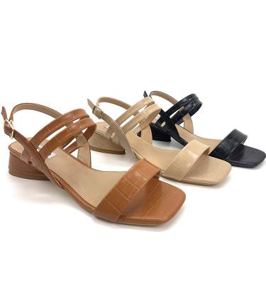 China New Trend Collection Fashion Women Summer Sandals Ladies High Block Heel Multi Color for sale