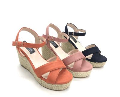 China Lightweight Lady Wedge Sandals Platform Summer Women Shoes Buckle Strap Sneaker Wedge Heel Sandals for sale