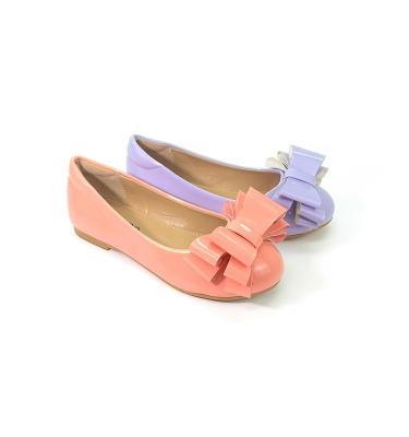 China Cute new round bow tie flat shoes for kids for sale