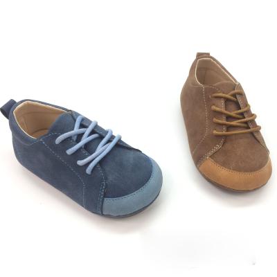 China Round Top Quality Soft China Kids Boys Infant Shoes Casual Flat Design Breathable Blue Brown for sale