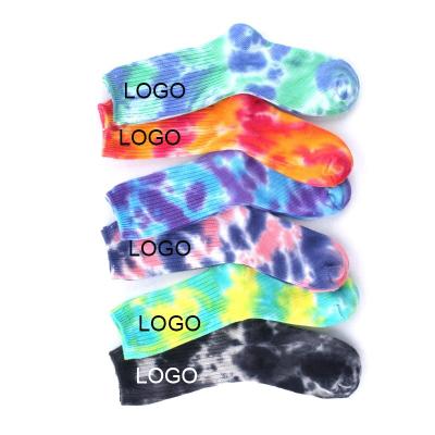 China QUICK DRY Tie Dye Socks Logo Sock Unisex Tie Dye Custom Made Men's Socks for sale