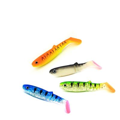 China Wholesale Plastic Artificial Bait Soft Plastic Fish Lure 80mm 6g Fishing T Tail Soft Lure for sale