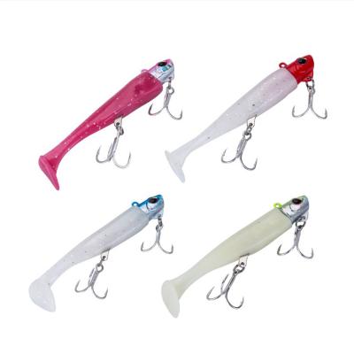 China Environmental PVC Jig Head Soft Tail Sinking Fishing Lure Shad Jigging Bait Soft Lure Soft for sale