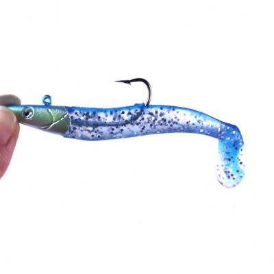 China Soft Plastic Boat Fishing Lure With Jig Head Hook Shad Soft Lure Soft Bait for sale