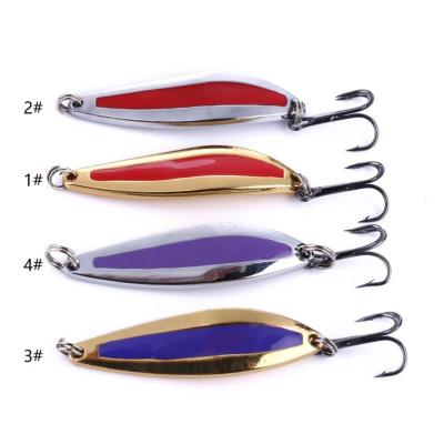 China Metal Toplure Metal Spinner Fishing Lure Spoon Hook Black 4.7cm 7.6g for sale