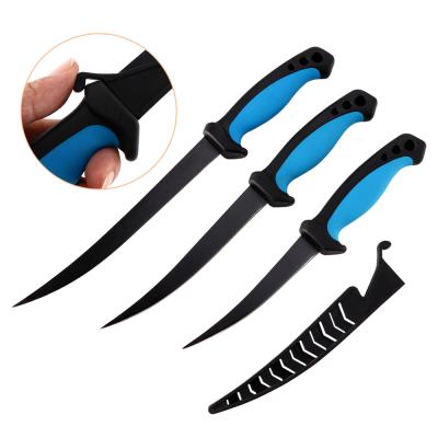 China Knife In Polishing New Coating Non-stick Outdoor Fish Fillet Knives Fish Knife Fishing Knife Set With Sheath for sale