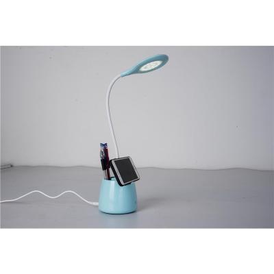 China Modern Study Led Desk Lamp Charger Eye Protection Led Desk Lamp With Pen Holder for sale