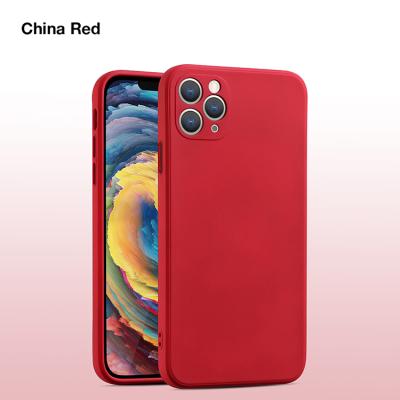 China Simple Easy Square On Liquid Silicone Phone Case For iPhone 11 12 Pro 8 7 Max Plus Xr X Xs Se 2020 Max Color Candy Soft Back Cover for sale