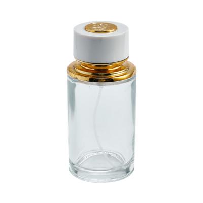 China 50ml 100ml cosmetic factory price round spray glass clear perfume bottle for men for sale