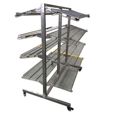 China Double Sided Shoe Display Gondola Shelving With Wheels And Wire Grid Shelves for sale