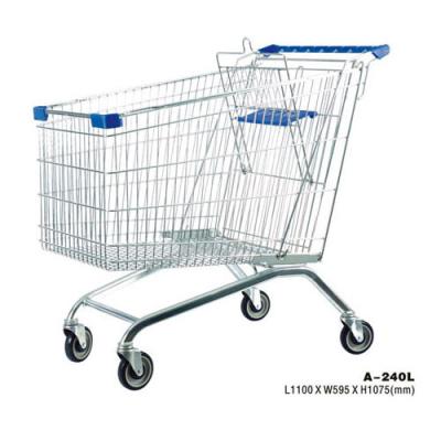 China Unveiling Store Shopping Carts With Chrome Wire Basket for sale