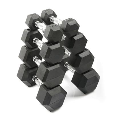 China Home\Gym\Gym Sports Performance Exercises Weightlifting Black Color Cast Iron Fixed Hex Rubber Dumbbells Set For Unisex for sale