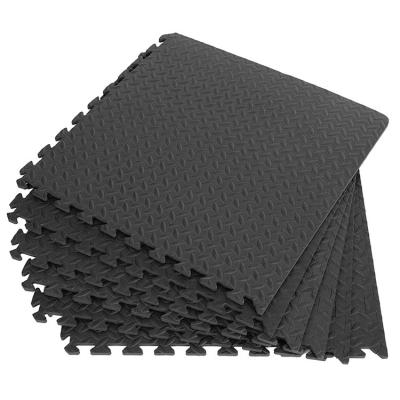 China Gym Room Floor Mat Splicing Mats Patchwork Rugs Thicken Shock 12pcs 30*30cm EVA Leaf Grain Floor Mats for Gym Fitness Room Workouts for sale