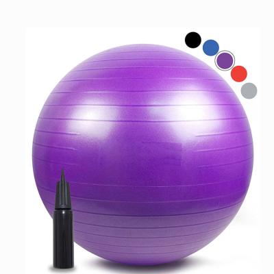 China Custom Eco-Friendly Logo Pilates Exercise Yoga Ball 45cm 55cm 65cm 75cm 85cm 95cm With Pump for sale