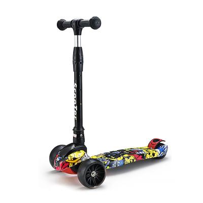 China Wholesale Light Scooter 3 Wheel PU Printing 3 Wheel PU Water Kick Scooter Foldable Strick for sale