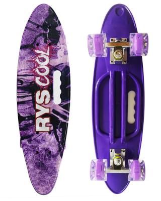 China Youth 24Inch High Elastic PP Wheel Plastic Fish Board Skateboard With Flashing Light for sale