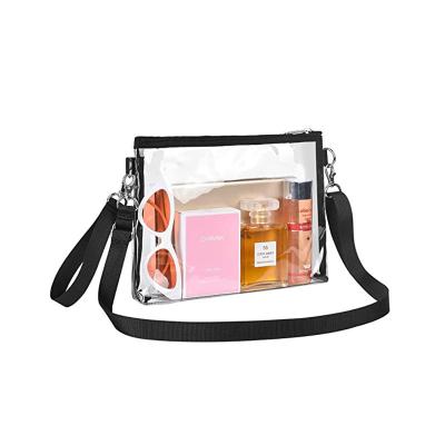 China Cosmetic Packaging. Commodity Packaging Wholesale Transparent Pvc Crossbody Messenger Bags Waterproof Sports Beach Portable Travel Clear Cosmetic Storage Toiletry Bags for sale